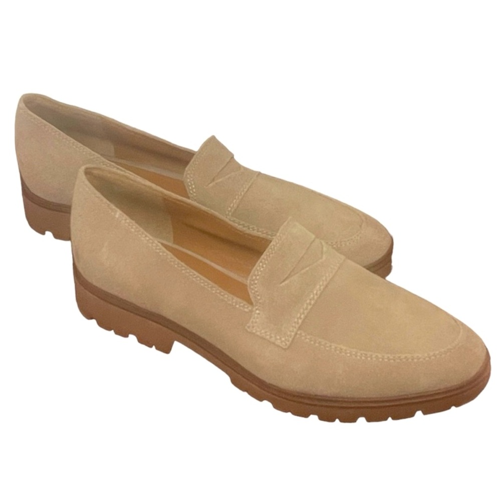 Lucky Brand Women’s 9M Tan Tomber Lugged Sole Slip On Penny Loafers
